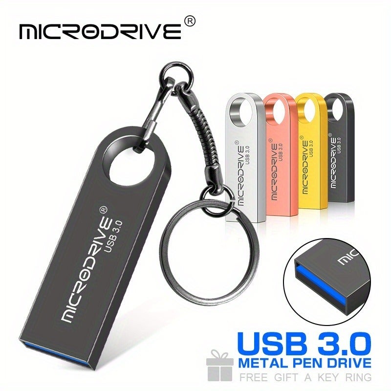 مايكرو درايف فلاشة معدنية صغيرة USB 3.0 | سعة 16 جيجابايت، 32 جيجابايت، 64 جيجابايت، 128 جيجابايت - رفيق بيانات موثوق - Image 2