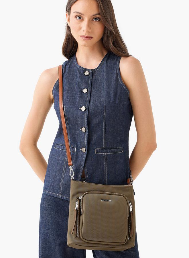 Celeste Textured Crossbody Bag with Zip Closure - Image 2