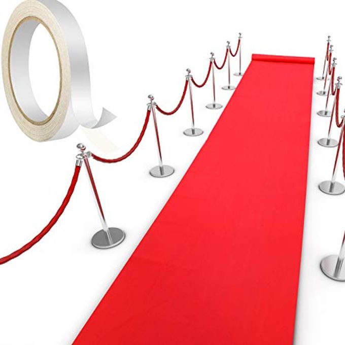 Shappy Red Carpet Runner Rug for Party 55gsm Thickness with 1 Piece Carpet Tape for Wedding Christmas Xmas Thanksgiving Outdoor Accessories, Wedding Party Hallway Rug(2.6 x 30 Feet)