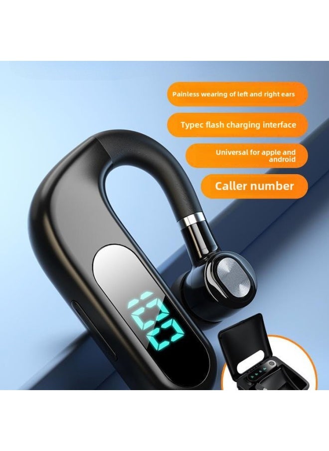Generic - Bluetooth Headset Long Standby Endurance 2024 Wireless Monaural Ear-Hanging Driver HD Call-Colour:Black [flagship Edition] [with Power Compartment] 880 Hours Of Calls + 680 Hours Of Listening To Music + Power Display [v13 With Power Compartment]-Type:Official Standard Configuration - Image 1