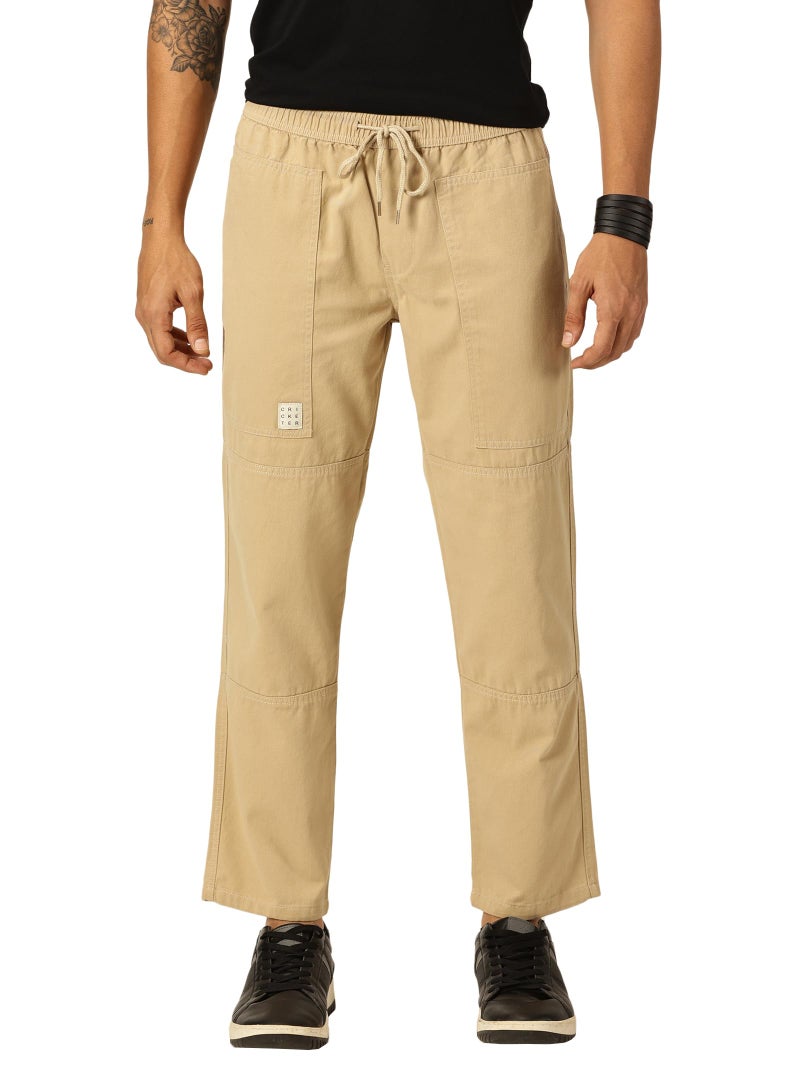 Thomas Scott Men's Relaxed Fit Pure Cotton Trousers Beige - Image 1