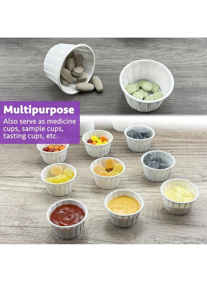 CAMKYDE 200 Pcs White 1 oz Leak-Proof Food Safe Disposable Paper Condiment Cups (Pack of 200) for Social Events, Celebrations like Baby Shower, Birthday, Bridal Shower - Image 5