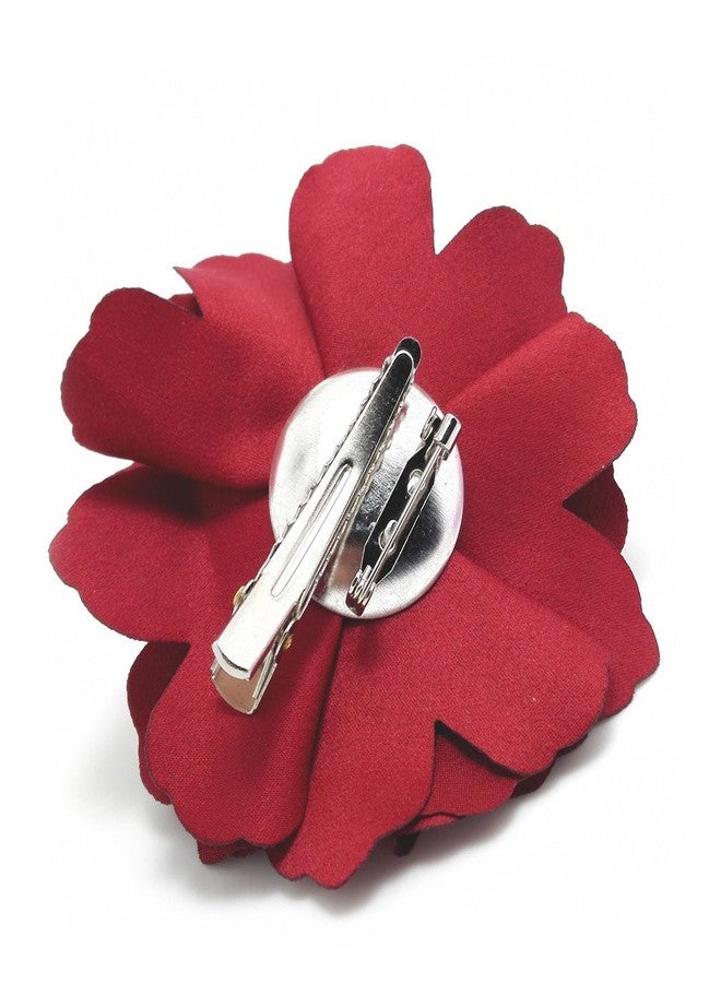Meilliwish Camellias Flower Hair Clip and Brooch Pin 1 PCS(DarkRed)(A74) - Image 2