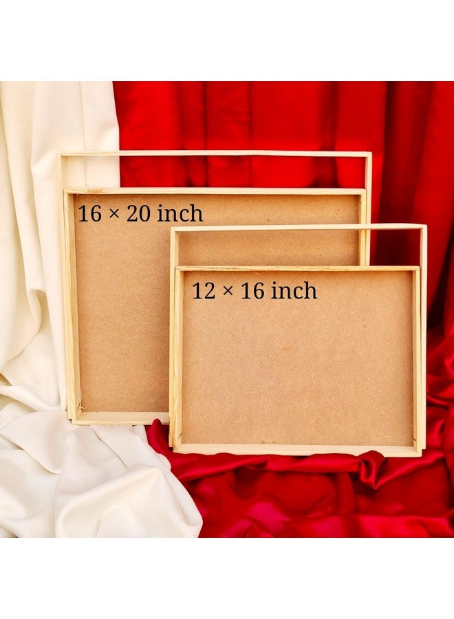 Satyam Kraft SATYAM KRAFT 1 Set (2 Pcs) Trousseau Pinewood Attractive Decorative Tray for Wedding/Shaadi Gift Hampers, Engagement, Saree Clothes Packing, Dry Fruit, Birthday, Festival Return Gifts, Shagun - Image 4