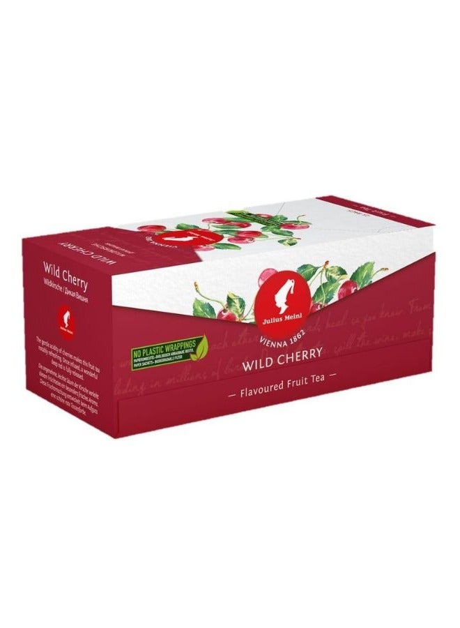 JULIUS MEINL Julius Meinl Wild Cherry Tea, Single-use Tea Bags, Plastic Free Packaging & Biodegradeable Filter, 25 Pieces in 1 Box - Image 1