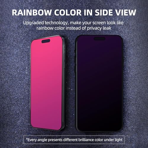 EGKimBa Privacy Screen Protector for iPhone 16 Plus 15 Plus 14 Pro Max 67 inch Gradient AntiBlue Light Tempered Glass 2 Packs - Image 3