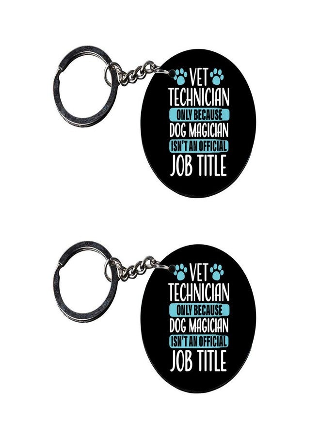 Tinywalk Set of 2 | Circle Shape Printed Wooden Keychains Vet Tech | Circle Shape keyrings | Circle Shape Keychains| Printed keyrings - Image 1