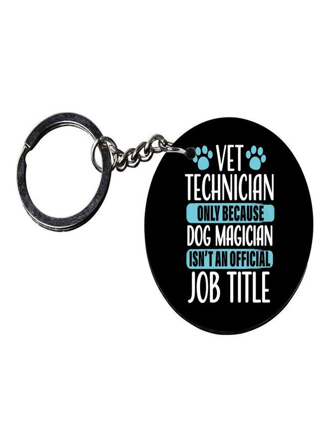 Tinywalk Set of 2 | Circle Shape Printed Wooden Keychains Vet Tech | Circle Shape keyrings | Circle Shape Keychains| Printed keyrings - Image 3
