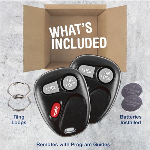 KeylessOption Key Fob Replacement for 1998 1999 2000 2001 2002 2003 2004 Cadillac Escalade Chevrolet Chevy Silverado Suburban Tahoe GMC Yukon Sierra Keyless Entry Remote, 3-Button 15042968-2 Pack - Image 3