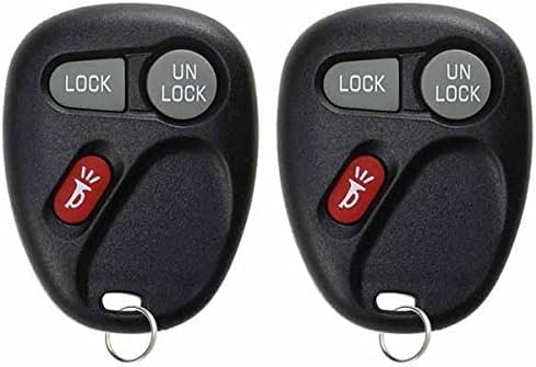 KeylessOption Key Fob Replacement for 1998 1999 2000 2001 2002 2003 2004 Cadillac Escalade Chevrolet Chevy Silverado Suburban Tahoe GMC Yukon Sierra Keyless Entry Remote, 3-Button 15042968-2 Pack - Image 1