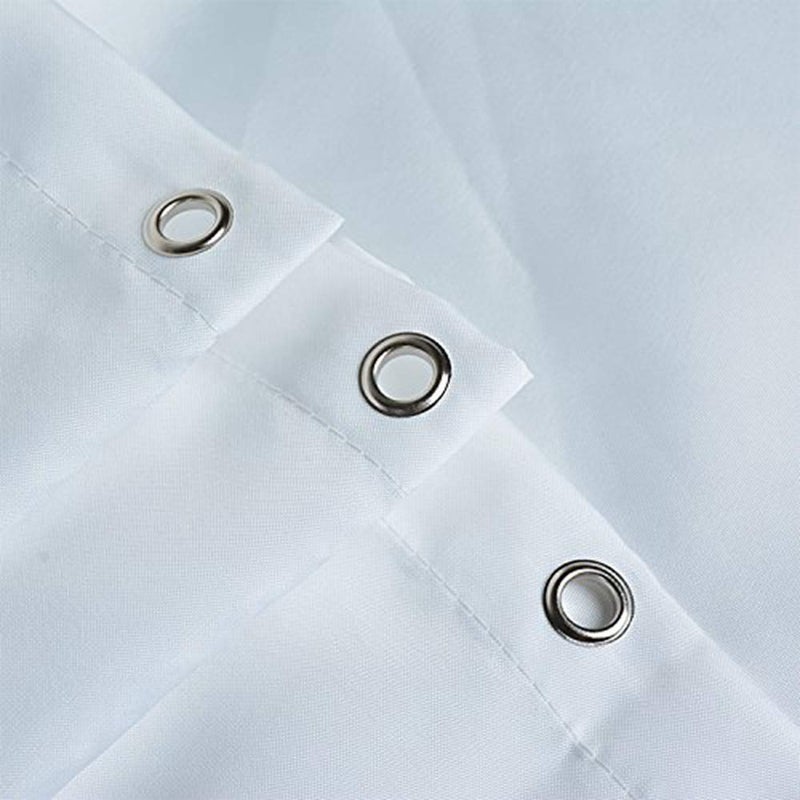 homewards homewards Premium White 100% Polyester Water Repellent Shower Curtain with 10 Rings 5 ft X 6ft (153 X 180 CMS) 60"x 72", Single Pc  - Image 3