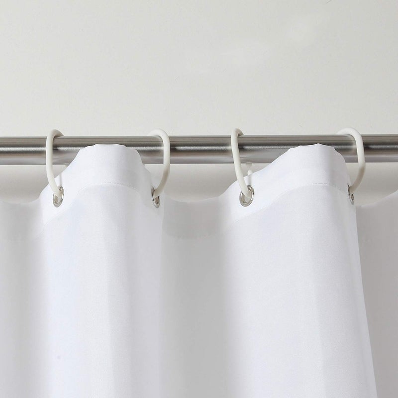 homewards homewards Premium White 100% Polyester Water Repellent Shower Curtain with 10 Rings 5 ft X 6ft (153 X 180 CMS) 60"x 72", Single Pc  - Image 2