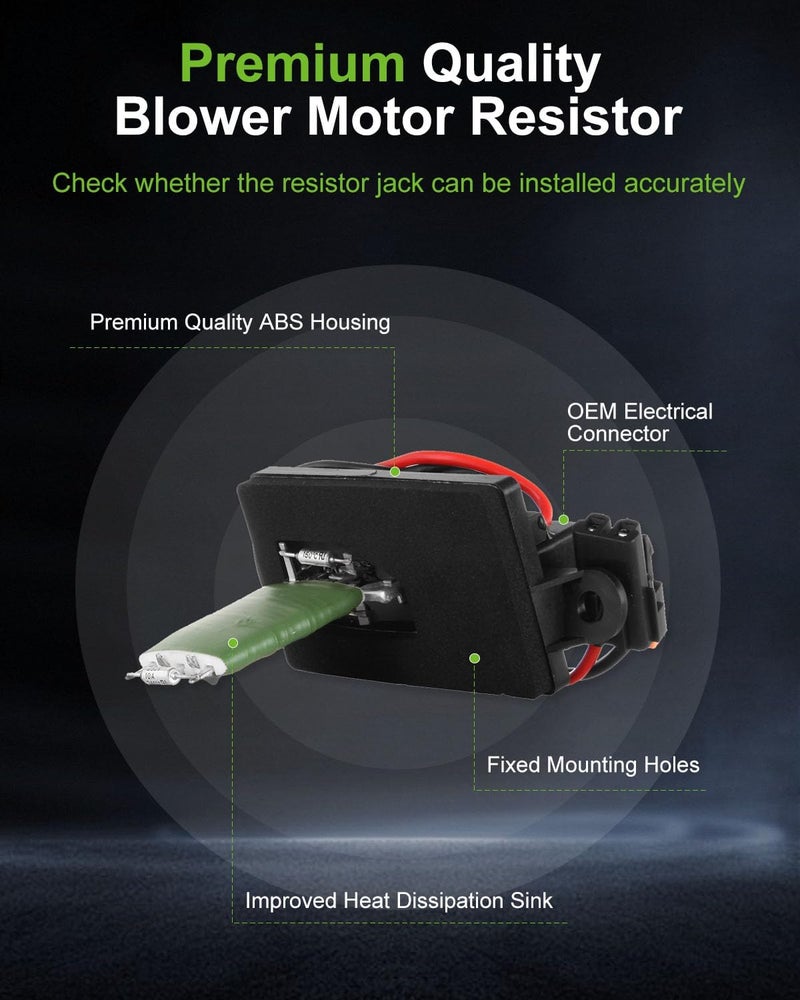 SCITOO Air Conditioning Heater Fan HVAC Blower Motor Resistor Regulator fit for GMC Sierra 2500 1999-2004 /for GMC Sierra 3500 2003, 2005-2006 /for GMC Yukon 2000-2006 - Image 3