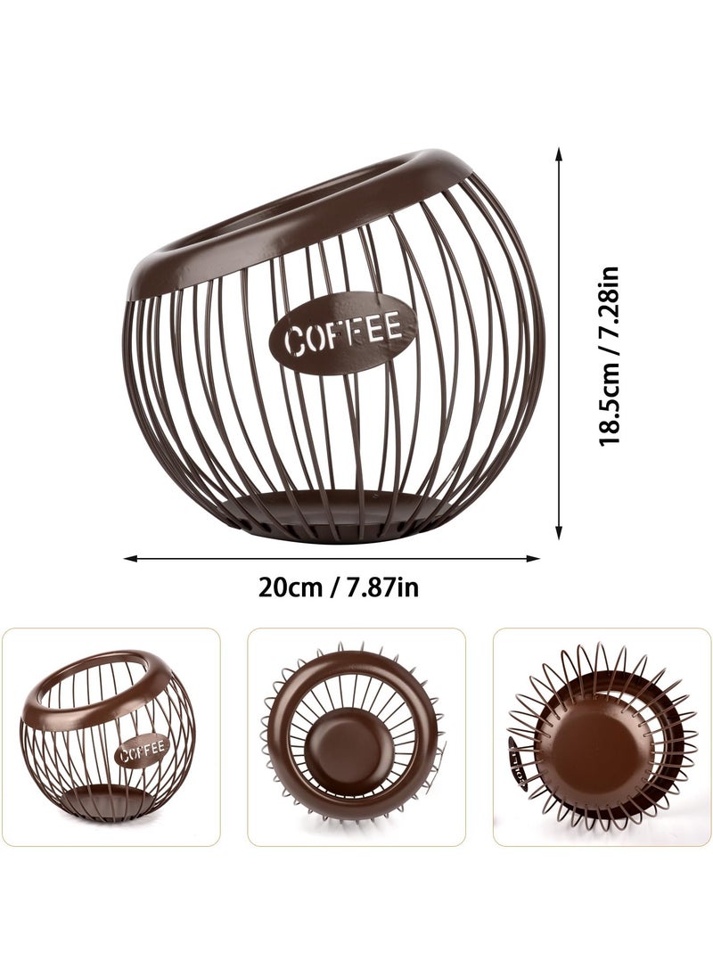 LKTOCAFT - Metal Coffee Pod Holder Organizer – Large Capacity Spherical Capsule Storage Basket for Kitchen Countertop Decor, Home & Office Espresso Bar – Holds Cups, Bags, Sugar, Fruit - Image 1