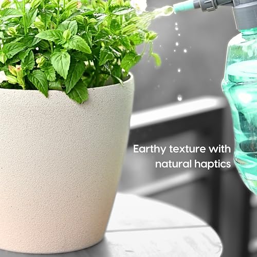 Eha Set of 4 Earth-Friendly Deco 9" Self-Watering pots and Planters | Bamboo Based | UV Protected | for Indoor, Home Decor, Outdoor, Balcony & Garden | SCastle-Fern - Image 4