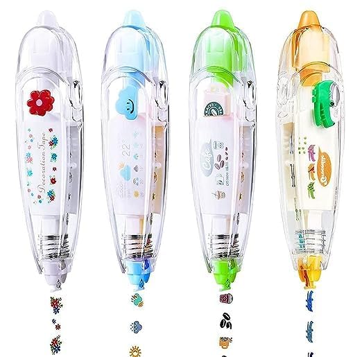 OZKET OZKET Correction Tape Pen, Sticker Machine Lace Decoration Tape Pen, Creative Cartoon Pattern Decorative Tape Sticker Pen (Pack of 1) - Image 1