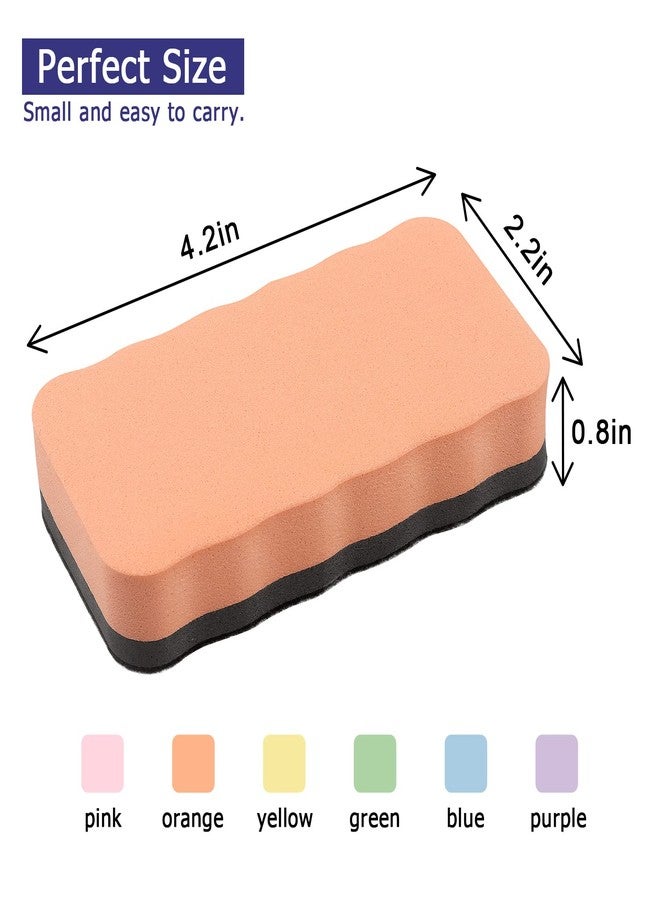 Tamaki Magnetic Whiteboard Eraser, Dry Eraser Erasers, Dry Erasers for Kids Classroom, 6 Colors (6 Pack, Pastel Wavy) - Image 2
