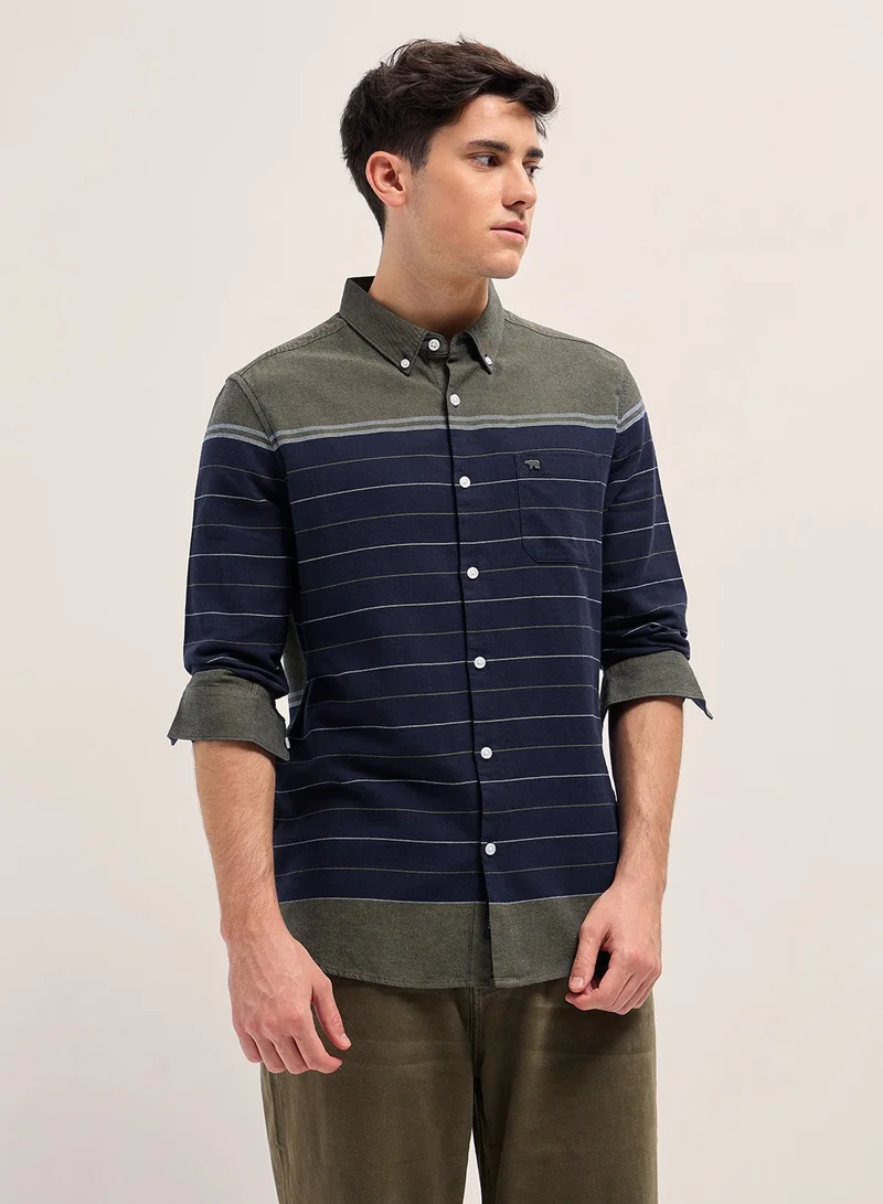 THE BEAR HOUSE Cotton Shirt for Men | Slim Fit, Long Sleeve, Casual or Formal Button-Down | Soft, Breathable Fabric for Work, Everyday, & All-Season Wear in Stylish