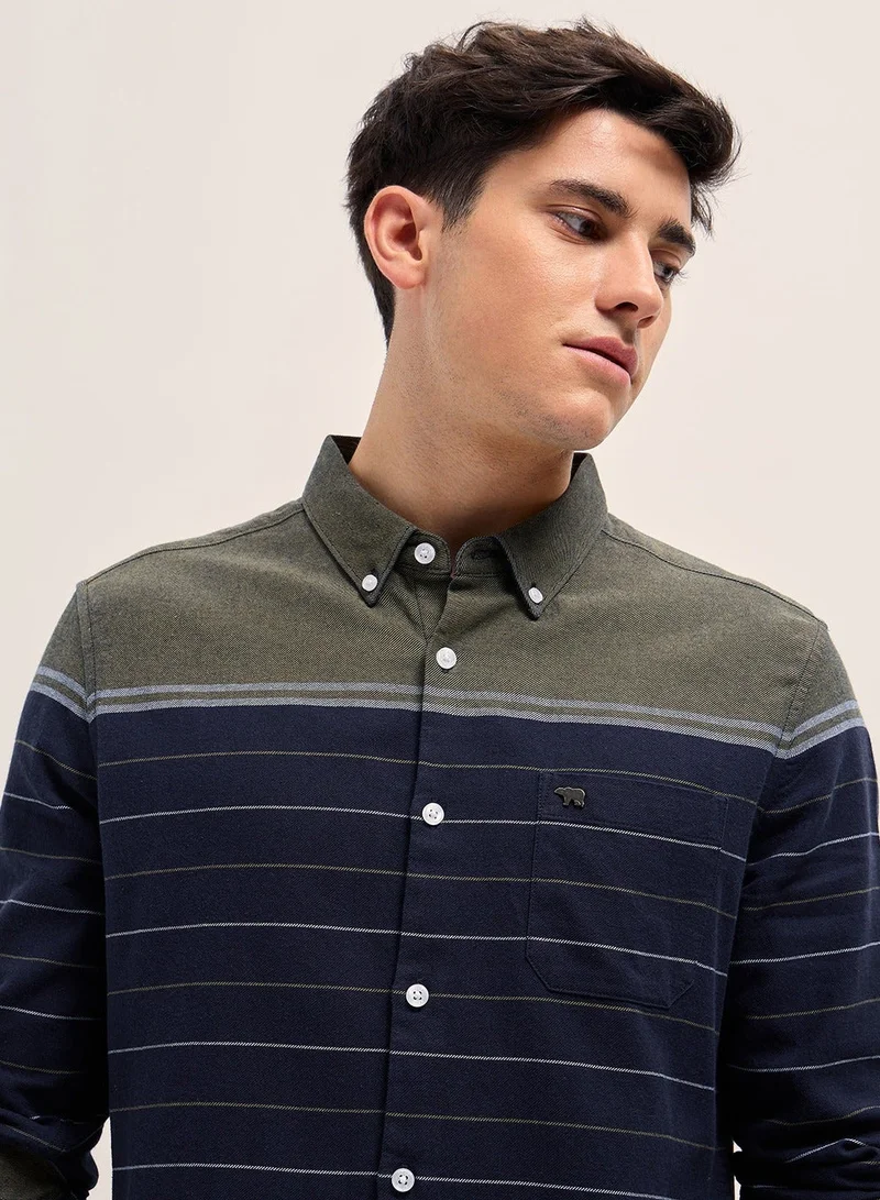 The Bear House  Cotton Shirt for Men | Slim Fit, Long Sleeve, Casual or Formal Button-Down | Soft, Breathable Fabric for Work, Everyday, & All-Season Wear in Stylish for Men | Best Price UAE