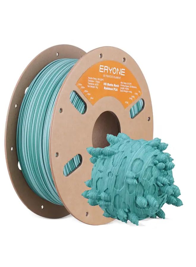 خيط طابعة ثلاثية الأبعاد من إريون PLA 1 كجم عالي السرعة بلون قوس قزح متغير مطفأ على بكرة ملتوية - Image 1