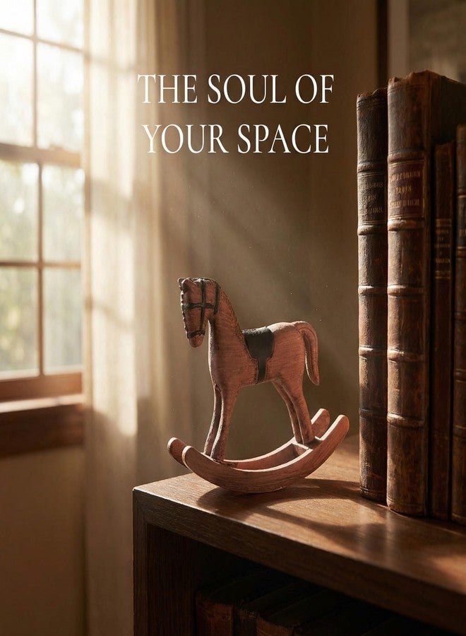 Hemobllo Vintage Wooden Rocking Horse 5.11In Carved Figurine – Nostalgic Table Centerpiece for Home Office Kids Room Christmas Decor - Image 4
