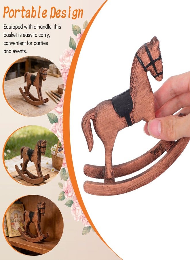 Hemobllo Vintage Wooden Rocking Horse 5.11In Carved Figurine – Nostalgic Table Centerpiece for Home Office Kids Room Christmas Decor - Image 5
