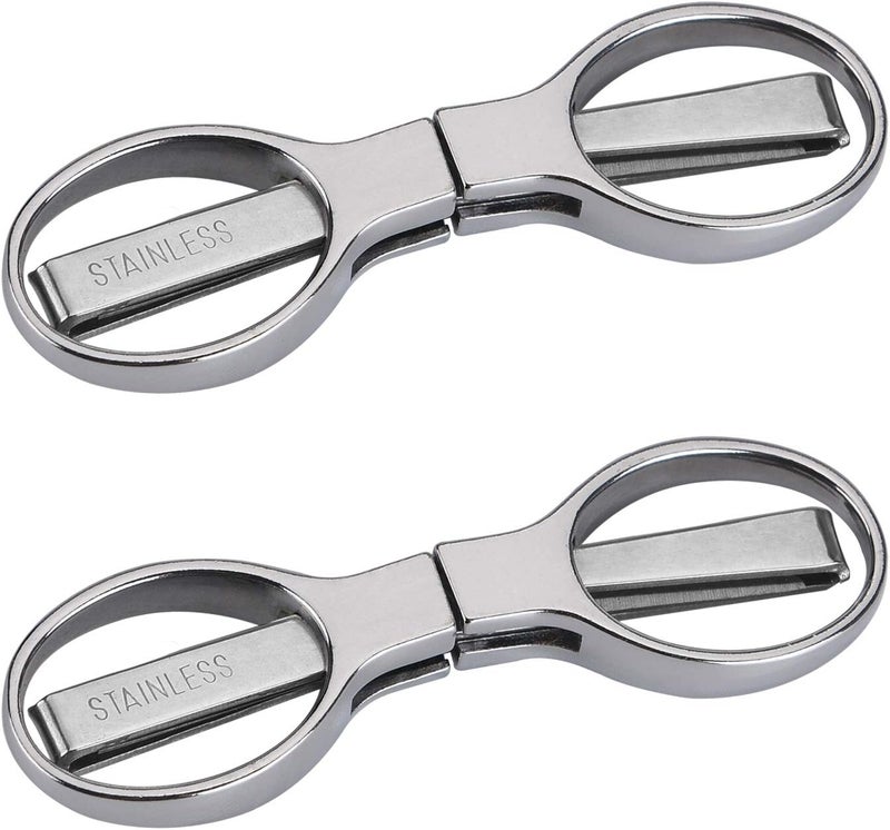 firiKer 2Pcs Folding Scissors,Portable Stainless Steel Telescopic Cutter, Safety Foldable Pocket Badge Small Scissors for Home, Office, Craft, Sewing, Nurse Accessories, Travel - Image 1