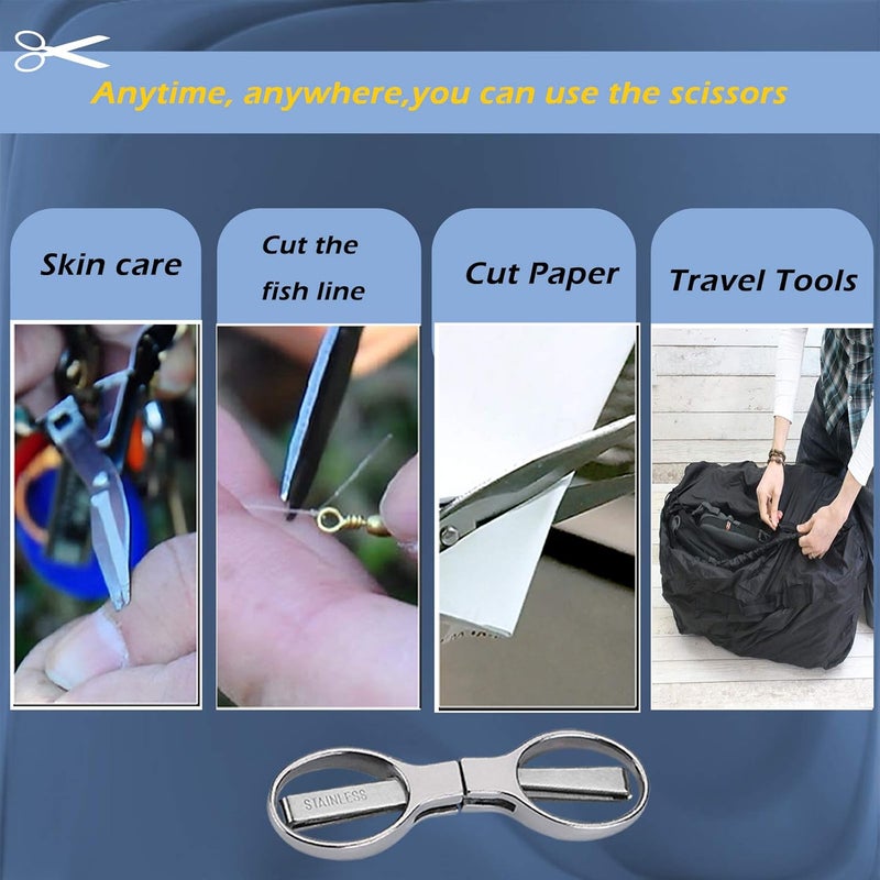firiKer 2Pcs Folding Scissors,Portable Stainless Steel Telescopic Cutter, Safety Foldable Pocket Badge Small Scissors for Home, Office, Craft, Sewing, Nurse Accessories, Travel - Image 5