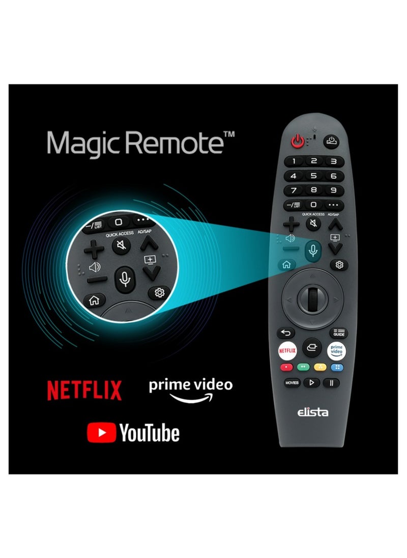 Elista - 75-Inch Smart LED WebOS TV,  4K UHD HDR, 189 CM (75) B75UHD4EKC, Apple TV, Bezel-less Design, Dolby Audio, Magic Remote, Alexa Buit-in, ThinQ AI, MEMC, BT 5.0, 1.5 GB RAM & 8 GB ROM - Image 1