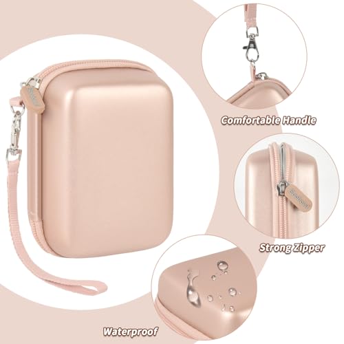 Boobowl Digital Camera Case Compatible with CAMKORY/ for Lecnippy/ for Lecran/ for KODAK PIXPRO/ for Qumcou/ for WONNIE Point & Shoot Cameras, Small Compact Camera Pouch for SD Card Accessories (Rose Gold) - Image 4