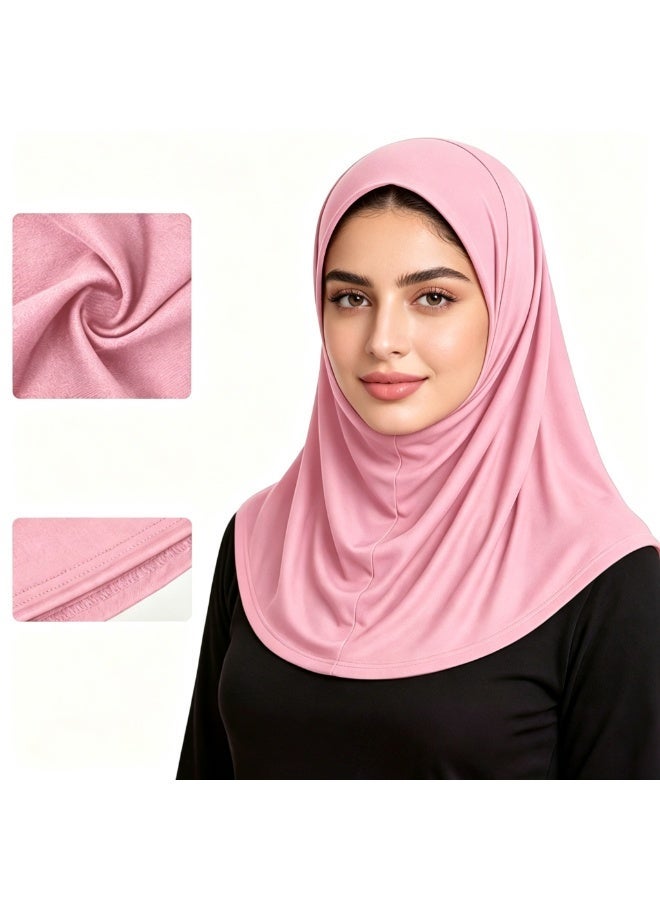Otilli 2 PCS Muslim Hijab for Women Breathable Headscarf Lightweight Stretch Instant Hijabs Suitable For Daily Wear And Sun Protection For Dress - Image 2