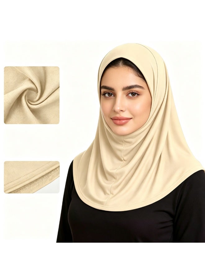 Otilli 2 PCS Muslim Hijab for Women Breathable Headscarf Lightweight Stretch Instant Hijabs Suitable For Daily Wear And Sun Protection For Dress - Image 3