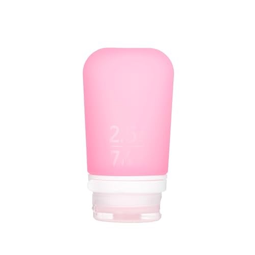 humangear GoToob+ (Medium) | Refillable Silicone Travel Bottle | Locking Lid | Food-Safe Material | Pink, Medium (2.5 fl.oz.; 74ml) - Image 1