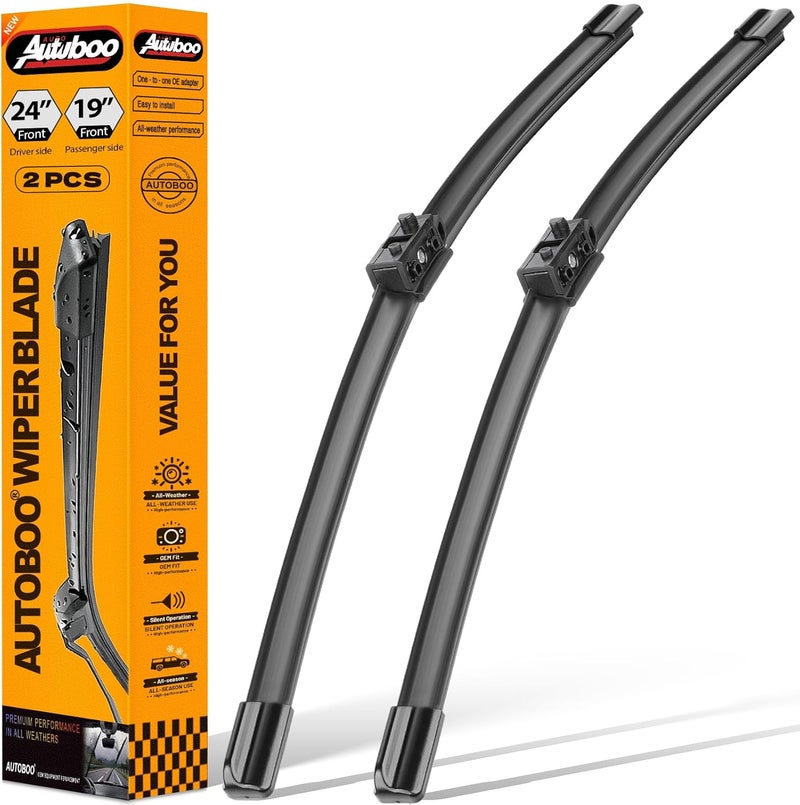 AUTOBOO 24"+19" Windshield Wipers Replacement for Mercedes-Benz CLA250 GLA250 CLA45 GLA45 AMG 2020 2019 2018 2017 2016 -Original Factory Quality (Pack of 2) - Image 1