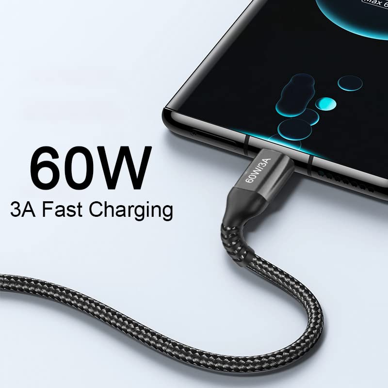 Grtoeud USB-C to USB-C Cable (15FT 2PACK 60W) Long Cable,Fast Charging Cord for iPhone 15 Pro,Samsung Galaxy S23/S22/Z Fold 3,Note 20 Ultra/10 Lite,Google Pixel 6 Pro,OnePlus 9 Pro,Sony Xperia 5,Dual Type-C - Image 4