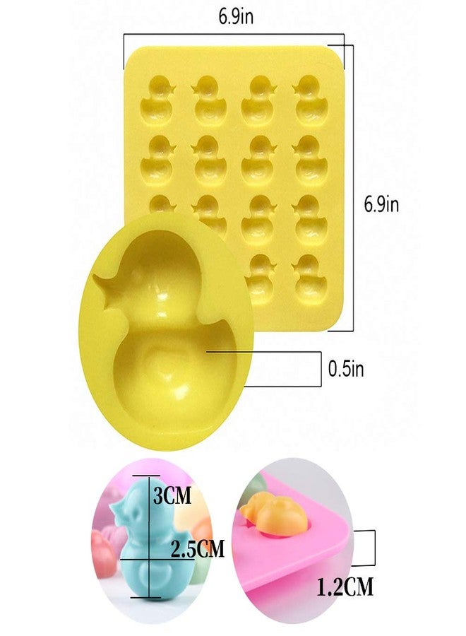HiParty 2Pcs 16 Cavities Rubber Duck Candy Molds, Yellow Duck Silicone Chocolate Fondant Mold for Cupcake Decoration Gummy Fat Bomb Crayon Melt Mini Soap Ice Cube Trays (Random Color) - Image 2