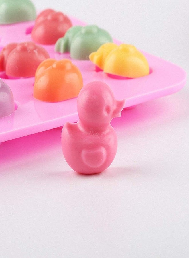 HiParty 2Pcs 16 Cavities Rubber Duck Candy Molds, Yellow Duck Silicone Chocolate Fondant Mold for Cupcake Decoration Gummy Fat Bomb Crayon Melt Mini Soap Ice Cube Trays (Random Color) - Image 4