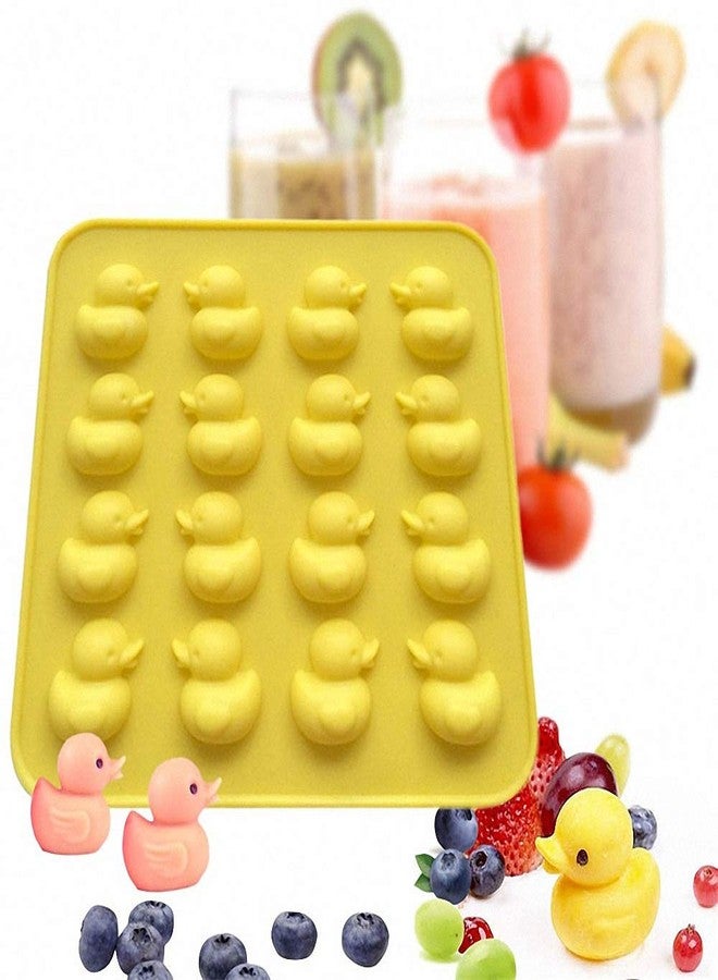 HiParty 2Pcs 16 Cavities Rubber Duck Candy Molds, Yellow Duck Silicone Chocolate Fondant Mold for Cupcake Decoration Gummy Fat Bomb Crayon Melt Mini Soap Ice Cube Trays (Random Color) - Image 3