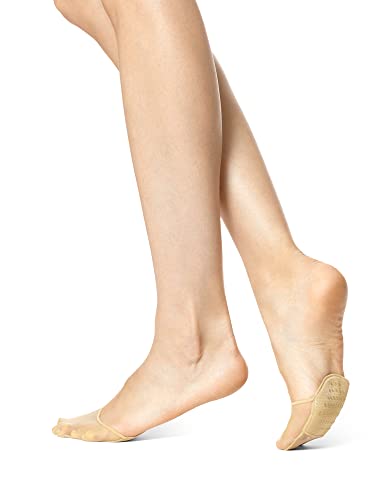 HUE Womens Sheer Toe Cover Liner 3 Pair Pack Pale Beige One Size - Image 3