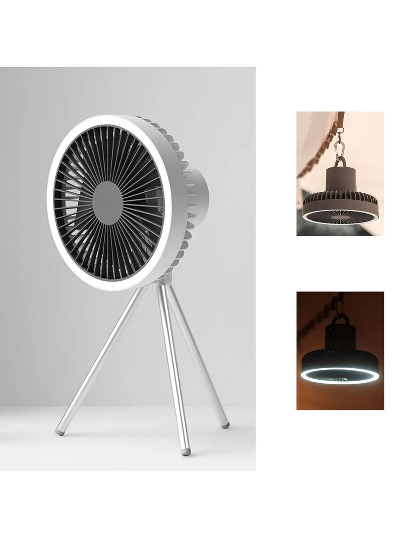 توبيز مروحة ترايبود CPL-T16 جديدة من توبي 3 في 1 مع ضوء للتخييم في الهواء الطلق (رمادي) - Image 2