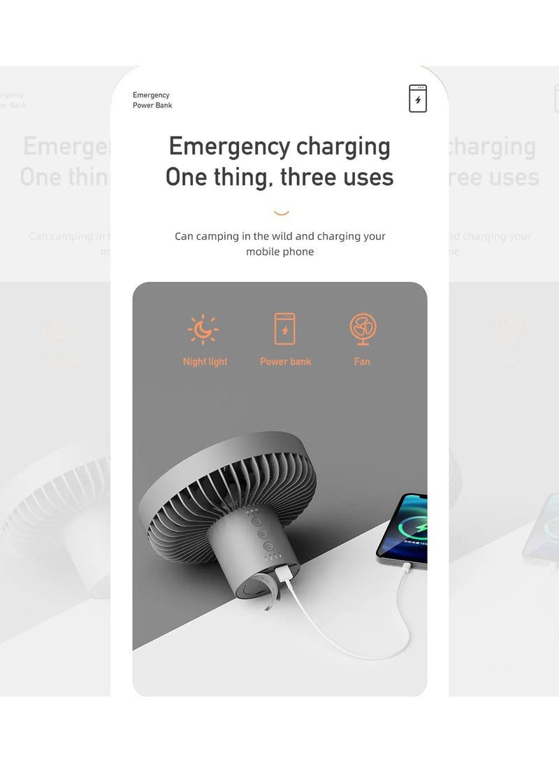 توبيز مروحة ترايبود CPL-T16 جديدة من توبي 3 في 1 مع ضوء للتخييم في الهواء الطلق (رمادي) - Image 4