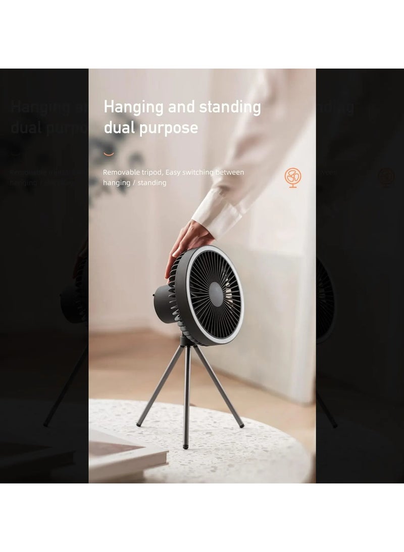 توبيز مروحة ترايبود CPL-T16 جديدة من توبي 3 في 1 مع ضوء للتخييم في الهواء الطلق (رمادي) - Image 3