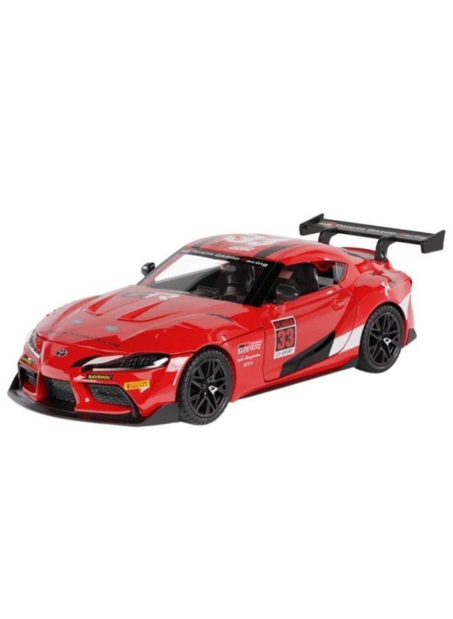 1:32 Toyota Supra Die-Cast Model Car Bull Demon King Alloy Body Pull Back Rear Wheels Working Headlights/Taillights Toy for Collectors - Image 1