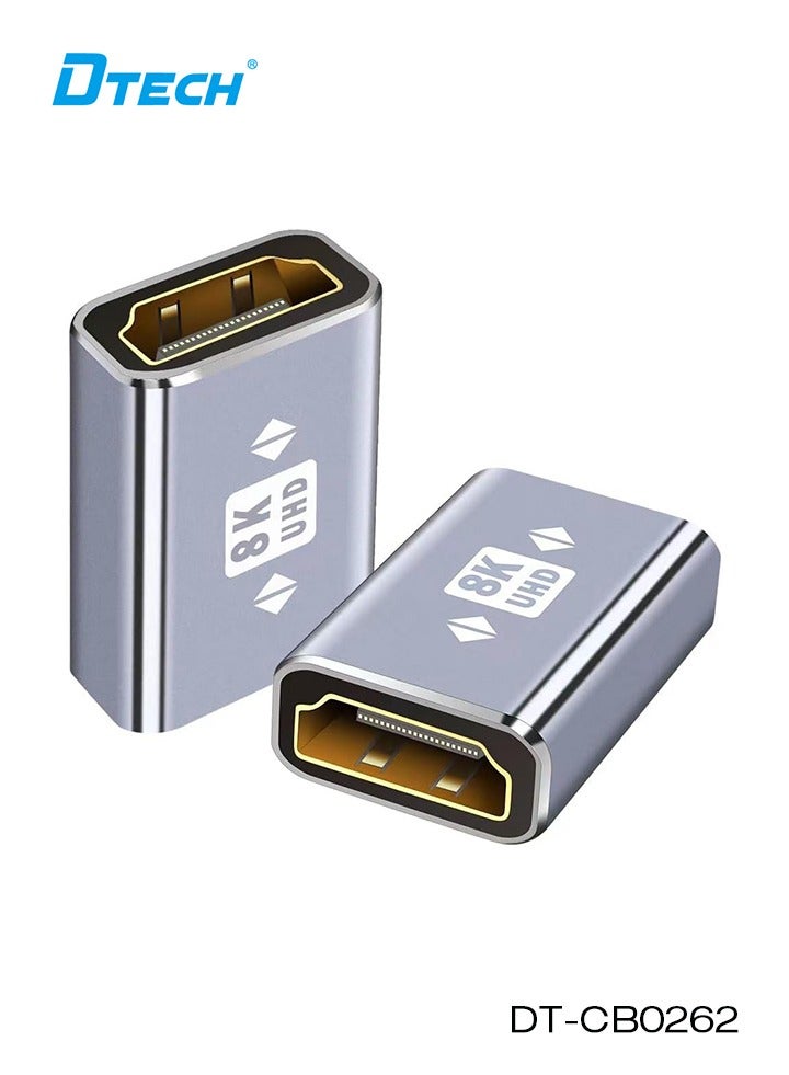 DTECH 8K HDMI Coupler (2 Pack) | HDMI Female to Female Adapter HDMI 2.1 Extender | Supports 8K@60Hz, 48Gbps, HDR, Dolby 7.1, 3D | Compatible with TV, Monitor, Projector, Laptop, PS5, PC - Image 1