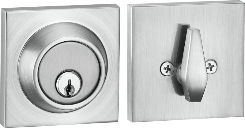 Berlin Modisch Sleek Series Square Single Cylinder Deadbolt Lock For Front Door Entrance Modern High Security Heavy Duty - Satin Nickel Finish - Image 1