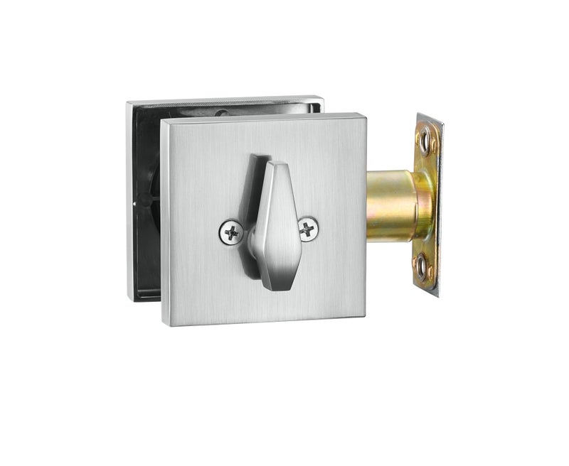Berlin Modisch Sleek Series Square Single Cylinder Deadbolt Lock For Front Door Entrance Modern High Security Heavy Duty - Satin Nickel Finish - Image 3