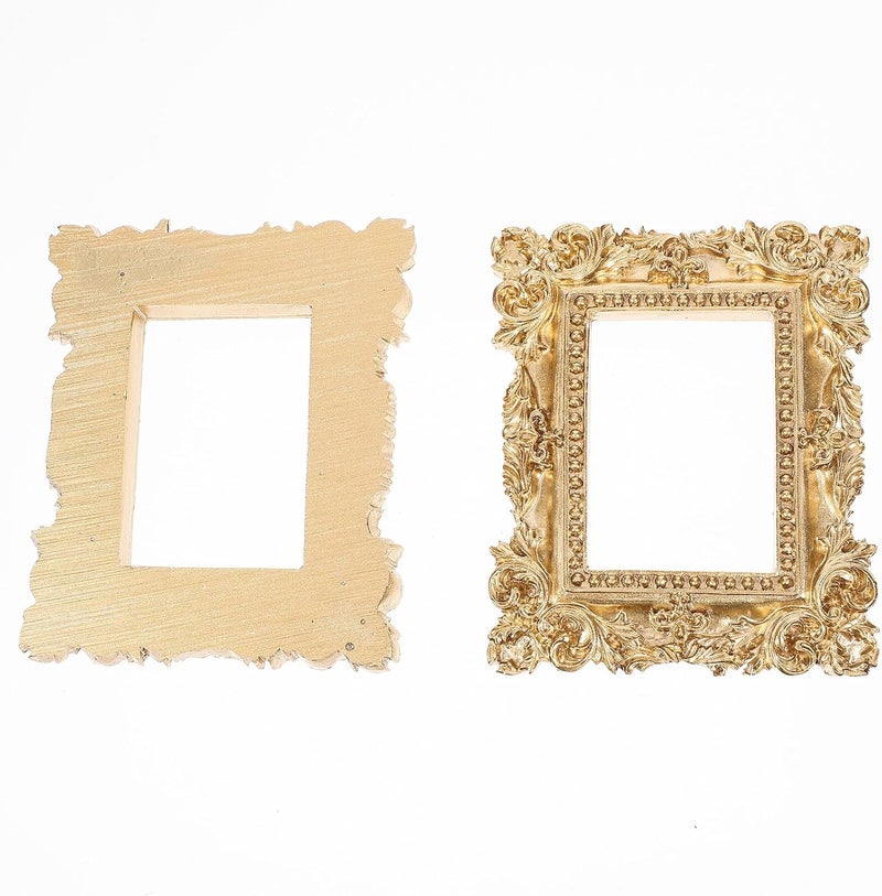 FUOYLOO 2pcs Retro Resin Photo Frames Vintage Jewelry Display Props for Home Office Wall Decor Nordic Style Picture Frame - Image 4