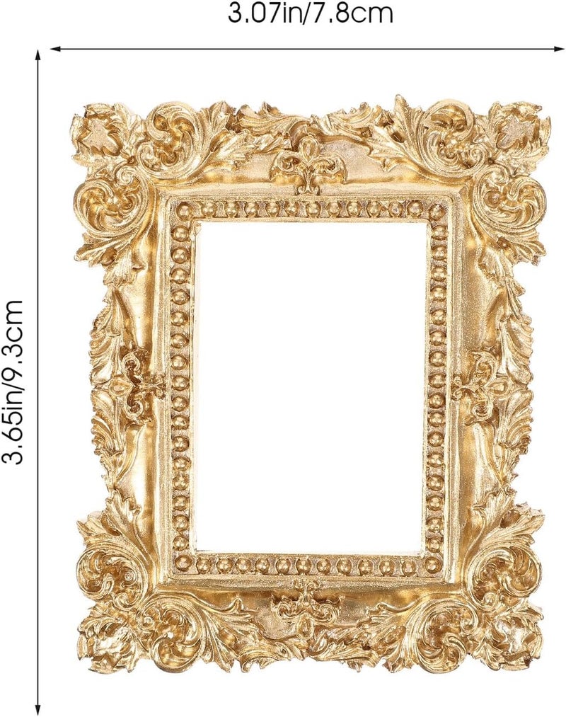 FUOYLOO 2pcs Retro Resin Photo Frames Vintage Jewelry Display Props for Home Office Wall Decor Nordic Style Picture Frame - Image 2