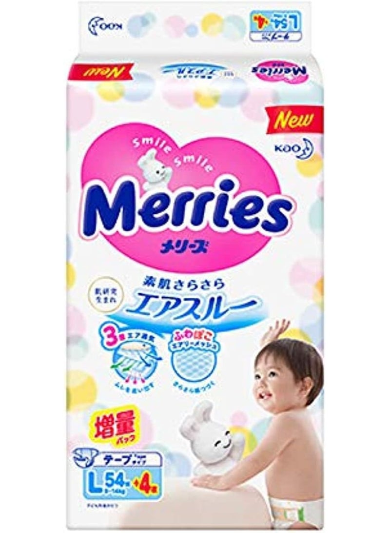 Merries Kao L58 Pieces The Incremental Ultra-thin Breathable Diapers