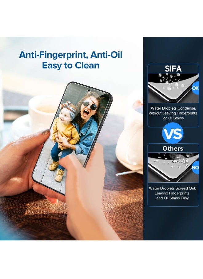 【2+2 Pack】2PCS Samsung Galaxy S24 Plus Screen Protector + 2PCS Camera Lens Screen Protector Set, 9H Hardness, Support Fingerprint Unlock, Ultra Thin HD Glass Film (Boxed, Included Installation Tools)